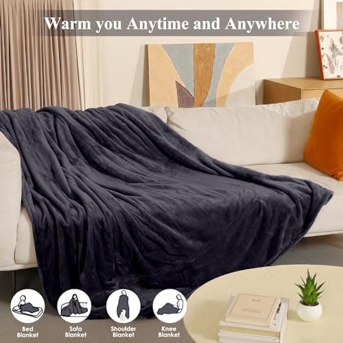 COZYTY Heated Blanket Electric Blanket Full Size, Super Soft Cozy Upgraded Flannel Heating Blanket with 6 Heating Levels & 1-10 Hours Auto Off, Fast Heating & Overheat Protection, 72" x 84", Dark Gray 6
