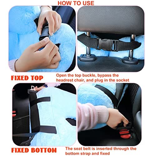 S-SNAIL-OO Travel Pillow Car Pillow(28x18in) U Shaped Cushion Pillow, Long Distance Travel Sleep Pillow for Head and Body Support for Adults Children (Blue) 5