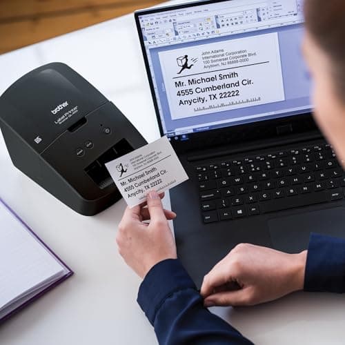 Brother QL-600 Desktop Monochrome Label Printer, up to 2.4" Label Width, No Ink Required, uses Genuine DK Drop-in Rolls for Fast Labeling and Easy Integration with Microsoft Applications 7