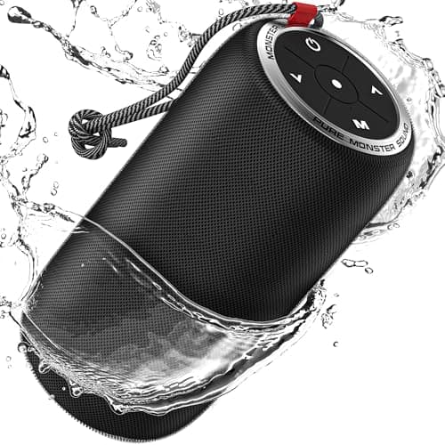 Monster S310 Upgraded Bluetooth Speaker, Portable Speaker, 30W True Wireless Stereo Pairing Deliver Dynamic Sound, IPX6 Waterproof, Bluetooth 5.2 Built-in Mic, 24H, for Family Outdoor Black