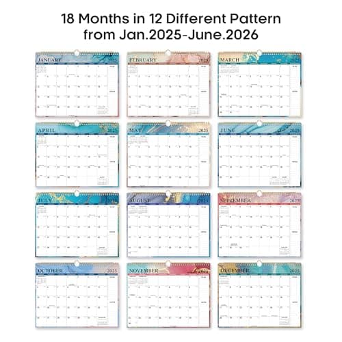 2026 Calendar, 18-Month Wall Calendar Runs from Jan 2026 to Jun 2027, 11.5" x 14.7", Spiral Binding Hanging Monthly Calendar with Twin-Wire Binding, Perfect for Home or Office - Gilt-1 7