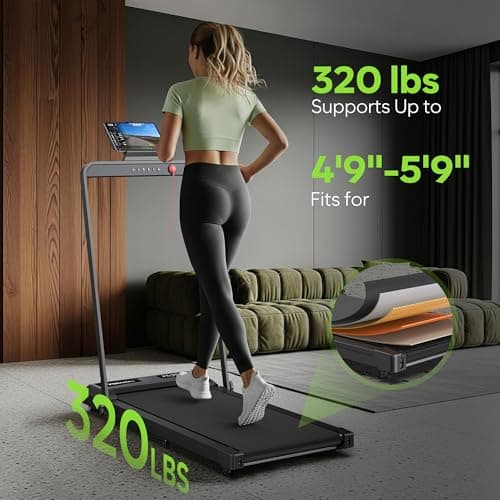 WELLFIT Walking Pad with Incline, 3HP 320 lbs Capacity Treadmills for Home, 10% Incline Treadmill with Auto Belt Alignment System, Mute Remote, APP and Console Control for Small Space 6