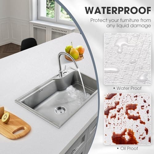 ALIUNI Drawer and Shelf Liner, Non-Slip Kitchen Cabinet Liners Non-Adhesive Thick Strong Grip Waterproof Washable Mats Protect Dresser Shelves Cupboard Bathroom Cabinets, White, 12 in X 10 FT 5