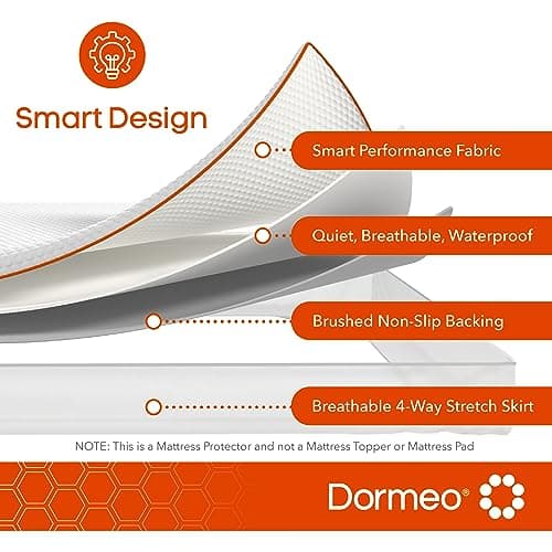 Dormeo Premium Mattress Protector, Full, with Cooling Technology, Waterproof, 75” L x 54” W x 18” H 6
