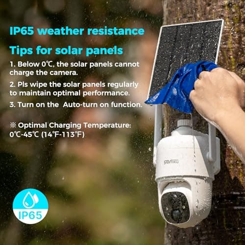 SOVMIKU 2CQ1 AI 2K Solar Security Camera Wireless Outdoor, Battery Powered,Two Way Audio,Motion Detection, 360° View,Easy to Setup,Color Night Vision,Audible Flashlight Siren,180 Days Exchange Policy 7