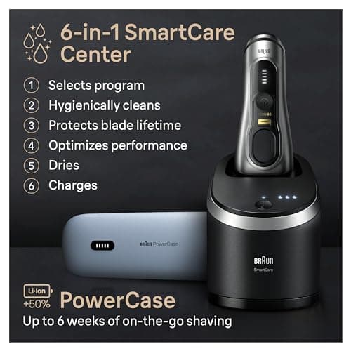 Braun Series 9 PRO+ Electric Shaver, Shaving Kit with 5 Pro Shave Elements and ProComfort Head, SmartCare Center 5