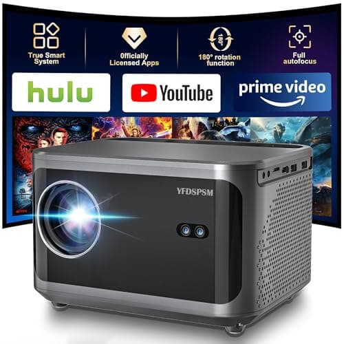 Native 1080P Mini Portable Projector, Auto Focus & Keystone Portable Outdoor Video Projectors with WiFi & Bluetooth, Home Theater Bedroom Projector, Compatible with Phone, 1000 ANSI High Lumens
