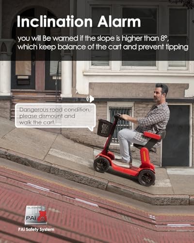 Paiseec Mobility Scooter for Adult, 25 Miles Endurance Lightweight Mobility Scooter, Folding Mobility Scooter for Adult, Powered Mobility Scooter All Terrain Motorized Scooter Collapsible 9