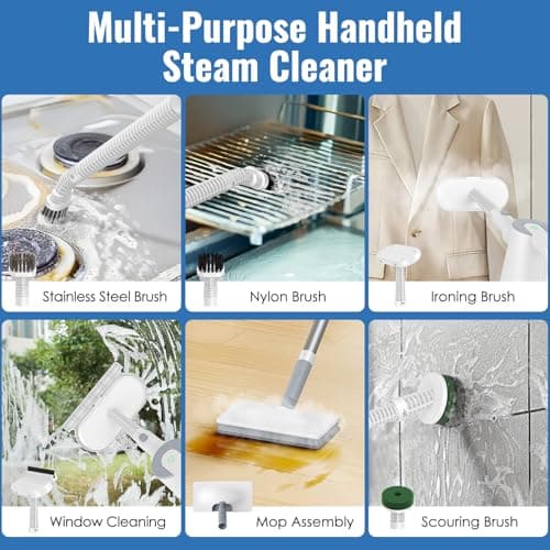FEPPO Steam Mop with Detachable Handheld Steam Cleaner for Home and Floor Cleaning, 10-in-1 Multi-purpose Attachments & 2 Pads, Powerful Steamer for Floors, Hardwood, Tiles,Grout,Windows,Kitchen,Bath 6