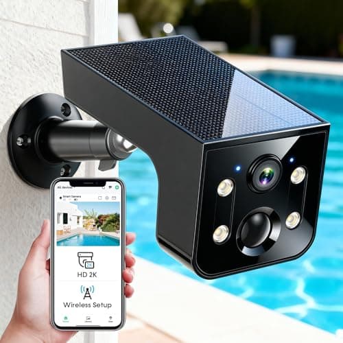 Thybro Solar Powered Camera Security Outdoor: AI Motion Detection 2K Outdoor Camera Wireless - Long Battery Life for Home & Business Monitoring(Black)