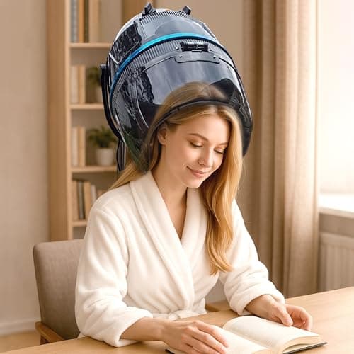 Epetlover 1300W Adjustable Hooded Hair Dryer Professional Stand Up Bonnet Hair Dryer Salon Equipment with Rolling Base for Home Hair Drying 7