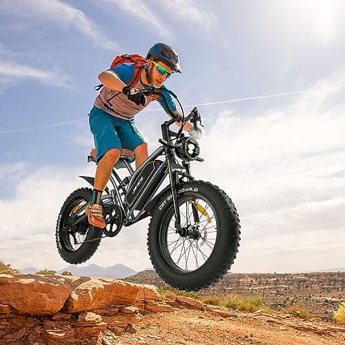 X50S Electric Bike for Adults, 1000W, 25/30MPH,48V,672Wh Battery, Max 50-75 Miles Electric Motorcycle, 20" Fat Tire Dirt Bike, 7-Speed E-Bike 6