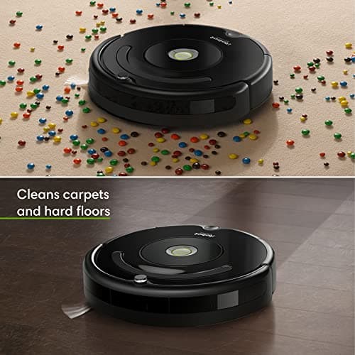 iRobot Roomba Vac Robot Vacuum (Q0120) - Easy to use, Power-Lifting Suction, Multi-Surface Cleaning, Smart Navigation Cleans in Neat Rows, Self-Charging, Alexa, 675 7