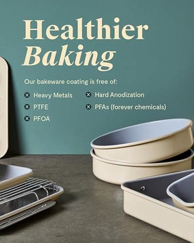 Caraway Non-Stick Ceramic 1 lb Loaf Pan - Naturally Slick Ceramic Coating - Non-Toxic, PTFE & PFOA Free - Perfect for Pound Cakes, Breads, & More - Cream 5