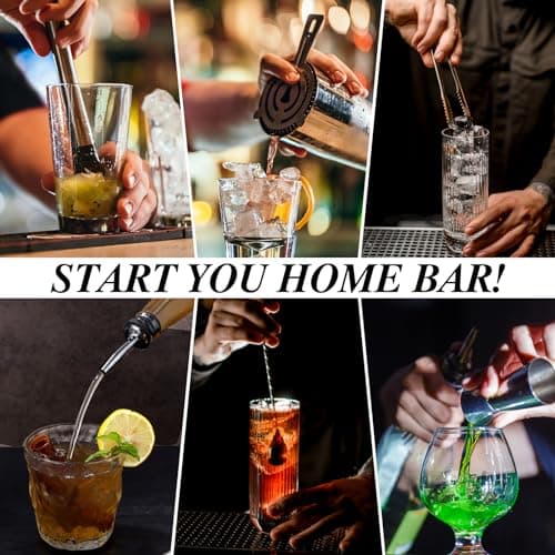 Cocktail Shaker Set with Stand - 25pcs Mixology Bartender Kit 25oz Professional Bar Tools Set Bar Accessories for Drink Mixing, Bartender Gifts for Home Bar, Parties 6