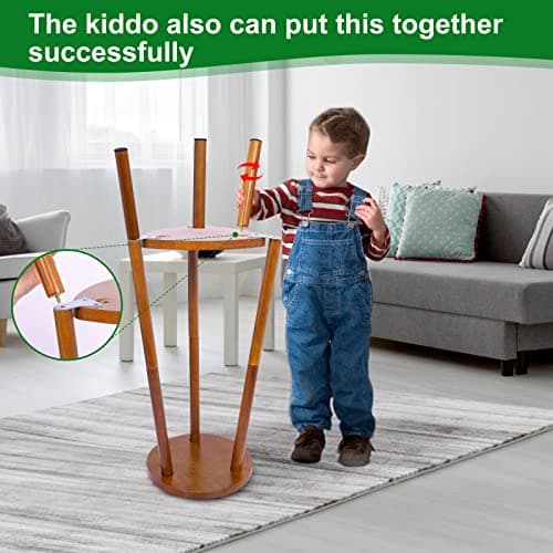 Eocogup Plant Stand Indoor Tall,2 Tier Convertible Wooden Flower Stand,Planter Stand,Multi-purpose Plant Shelf Indoor for Living Room Balcony Garden Patio Office,Walnut 6