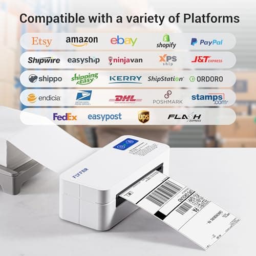 Bluetooth Thermal Shipping 4x6 Label Printer,Wireless Label Printer for Small Business,Support Windows,iOS,iPhone, Android,Used for Amazon,Shopify,Ebay,Ups,FedEx 5