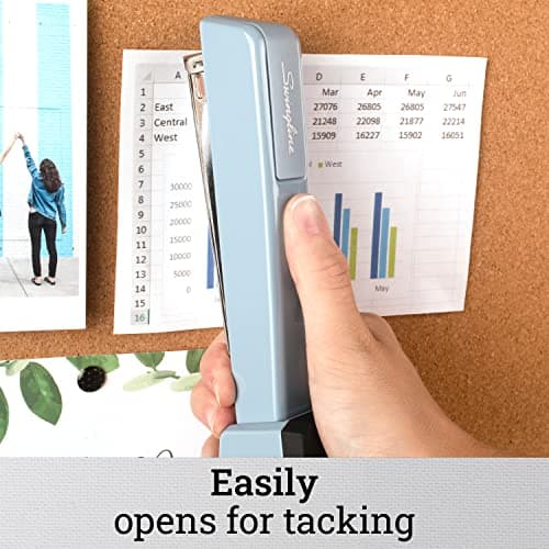 Swingline Stapler, 30 Sheet Capacity, 747 Classic Stapler, Jam Free, Metal, Sky Blue (74708) 7