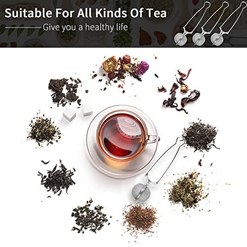 Snap Ball Tea Strainer, Exptolii 3 Pack Stainless Steel Tea Infuser Filter with Handle for Loose Leaf Tea, Spices, Seasonings 5