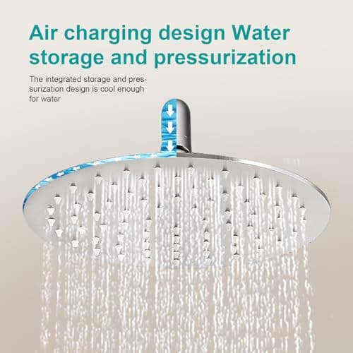 AULEEND All Metal Rain Shower Head - Heavy Duty Stainless Steel, Easy Install, High Water Flow, Ultra-Thin Modern Design for Bathroom (Brushed Nickel, 8) 4