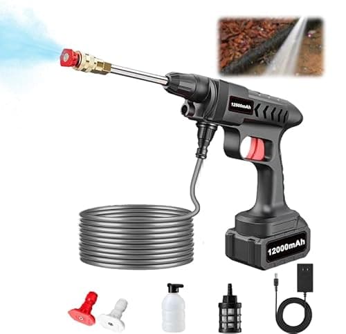 2025 Upgraded Portable Cordless Pressure Washer|6-in-1 Adjustable Nozzle|21V 36Bar Jet Power Washer,Foam Cannon|Cleaning Gun with Battery,Car/Floor/Garden/Wall|20000mAh Simple Sprinkler