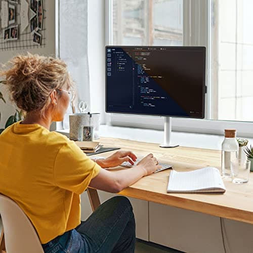 WALI Monitor Arm Mount for Desk, Single Computer Desk Mount, Monitor Bracket Mount Stand Single, up to 32 inch, 22 lbs (M001-W), White 6