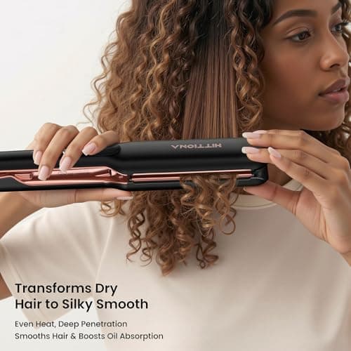 HITTIONA Flat Iron Hair Straightener – 1.75” Ceramic Infrared Ionic Flat Iron with 5s Fast Heat-Up, Vibration Technology, LCD Temp Control, Dual Voltage, Anti-Frizz Styling for All Hair Types 6