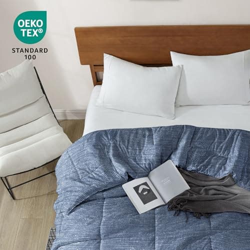 Swift Home Twin Comforter - Lightweight & Extra Soft Down Alternative Bedding - All-Season Comfortable Bed Comforter - Wrinkle Fade Stain Resistant - Dark Indigo, Twin 7