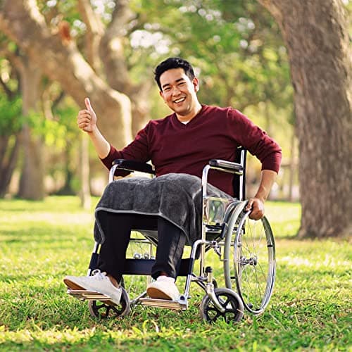 MAXTID Weighted Lap Blanket for Adults 8 Pounds Small Weighted Throw Blanket Travel Heavy Lap Pad Soft Velveteen Sofa Throw Blanket 39in x 23in 8 Lbs - Dark Grey, Machine Washable 5