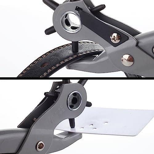 UNCO- Leather Hole Punch Tool, 6 Different Hole Sizes (5/64", 3/32", 7/64", 1/8", 5/32", 3/16"), Durable Hole Punch for Watch Bands, Straps, Dog Collars, Saddles, Shoes, Fabric, DIY Craft Projects 5