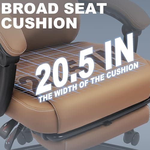 Misolant Big and Tall Office Chair with Footrest, High Back Desk Chair with Linkage Armrest, 90-155° Recline Executive Computer Chairs with Adjustable Height for Home 5