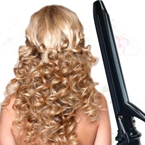 abp 1.25 Inch Curling Iron Extra Long Barrel with Ceramic Coating for Long/Medium Hair,1 1/4 INCH LCD Display Instant Heat up to 450°F with clamp,Hair Style Tool Girls & Women 6