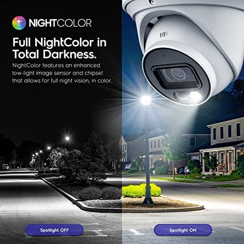 Amcrest UltraHD 4K (8MP) IP PoE AI Camera, 49ft Nightcolor, Security Outdoor Turret Camera, Built-in Microphone, Human Detection, Active Deterrent, 129° FOV, 4K@15fps IP8M-2779EW-AI (White) 5