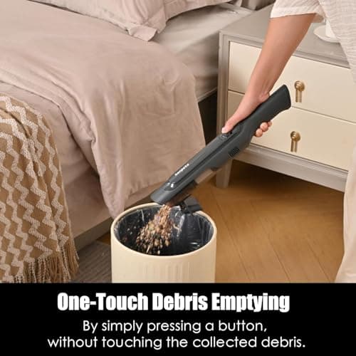 PROMOMO Handheld Vacuum Cordless, Lightweight 1.4lb with Powerful Suction, Charging Dock, Single Touch Empty and Detachable Dust Cup, Portable Mini Car Vac for Home Pet Car 8
