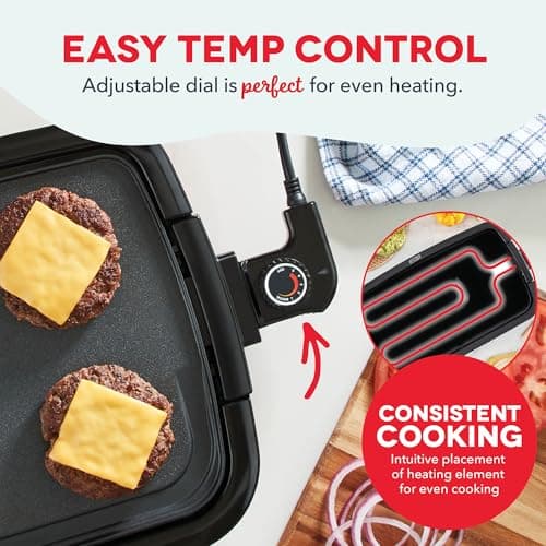 Dash Everyday Electric Griddle - Indoor Griddle for Versatile Cooking - Features Quick-Heating, Anti-Slip Feet, and Removable, Nonstick Plate - Black 5