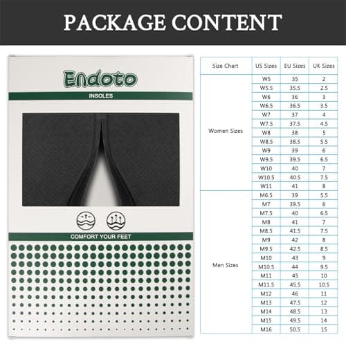 Endoto Foam Insoles for Skechers Shoes, Replacement Cushion Inserts for Men Sneakers for Foot Comfort All Day(Size:US Men10.5-EU44) 7