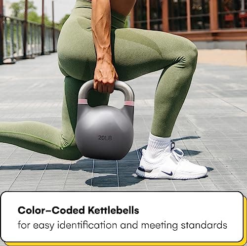 Kettlebell Kings Competition Kettlebells Weight (Fitness Edition) 20LB | Hand weights Workout Gym Equipment & Strength training sets for Women & Men | Weights set for Home Gym (20-75LB) 7
