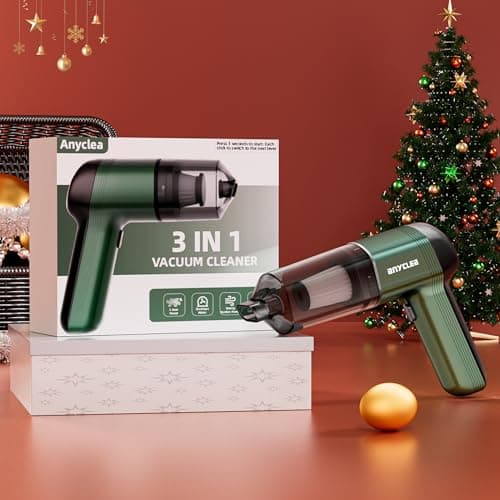 anyclea 3 in 1 Car Vacuum Portable Cordless, 12000PA Strong Suction, 2 Suction Modes, Rechargeable with Type-C, Handheld Vacuum for Car, Office, Home, Pet 6