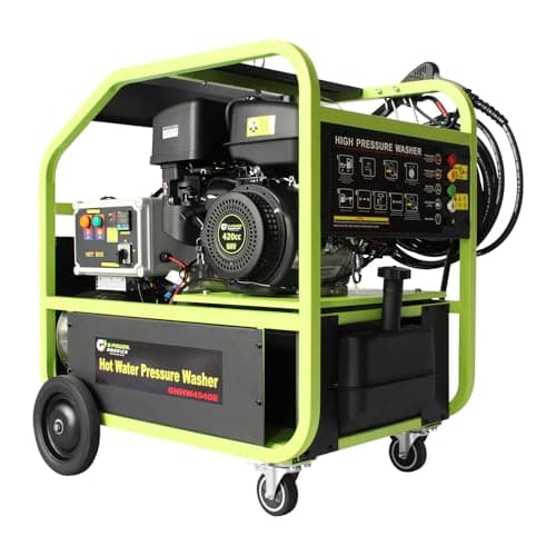 Green-Power America Hot Water Pressure Washer Commercial Movable Gasoline Engine 4 GPM, 4000 PSI, Electric Start, 49 State Approved(excluding California)
