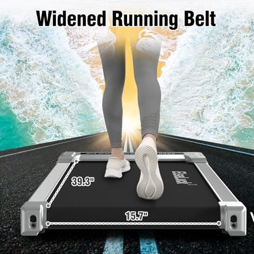 Elseluck Walking Pad Under Desk Treadmill for Home Office With Remote Control, LED Display (Silver) 7