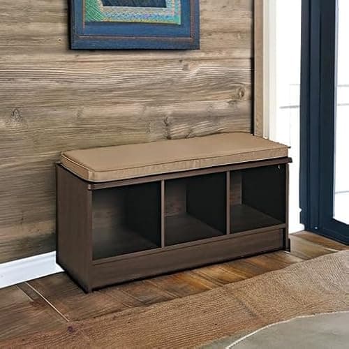 ClosetMaid 1570 Cubeicals 3-Cube Storage Bench, Espresso with Tan Cushion 6