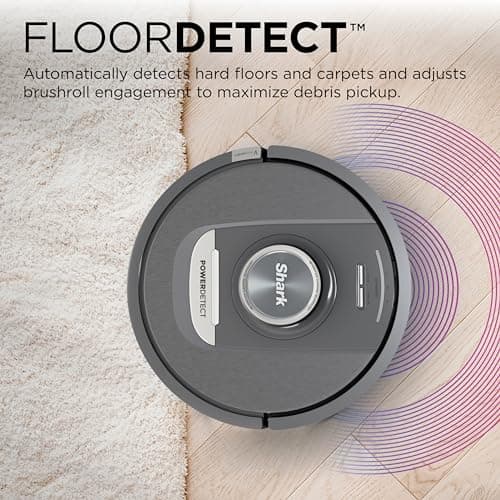 Shark PowerDetect Self-Empty Robot Vacuum with NeverStuck Technology, Auto Deep-Clean Carpets & Hardfloors, XL 60 Day Capacity HEPA Bagless Base Neutralizes Odors, for Pet Hair, Black (AV2820AE) 5