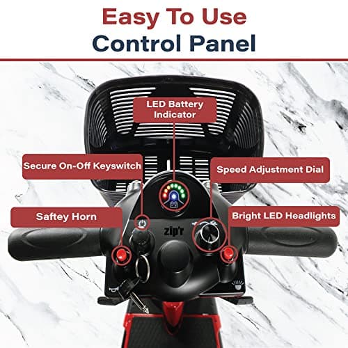 Zipr Roo 3 Wheel Mobility Scooter - Electric Powered Mobile Wheelchair Medical Aid - Folding Collapsible Compact for Travel, Seniors, Adults - Long Range Battery with Charger Basket Included 6