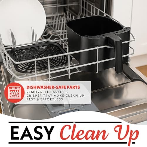 Gourmia Air Fryer - 7 Qt Large Capacity, FryForce 360º, Digital Display with 12 Presets, Roast, Bake, Broil, Dehydrate, Dishwasher Safe Accessories, Black 7