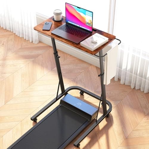 Semohop Treadmill Desk with Wheels,Small Portable Walking Pad Desk,Mobile Bike Trainer Table,Rolling Table Adjustable Height for Laptop,Indoor Cycling Trainer Stand,Bedside Table 9