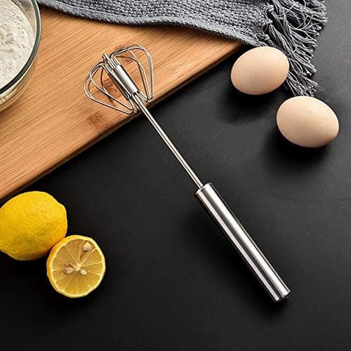 Stainless Steel Eggbeater,egg scrambler,hand mixer, Rotating Semi-Automatic Eggbeater, Allows you to stir Easily Without Feeling Tired, Used for Making Cream of Egg Beater 7
