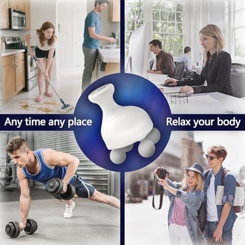 DEITY 4 Heads Handheld Massage Gun Deep Tissue, Electric Body Massager, Percussion Muscle Massager for Easing Shoulder and Back Tension, with Reverse Thrust Function 6