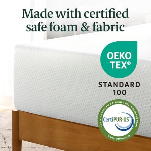 Zinus 10 Inch King Green Tea Memory Foam Mattress [New Version], Fiberglass Free, Medium Firm Feel, Zoned Pressure Relief, Certified Safe Foams & Fabric, Mattress in A Box 6