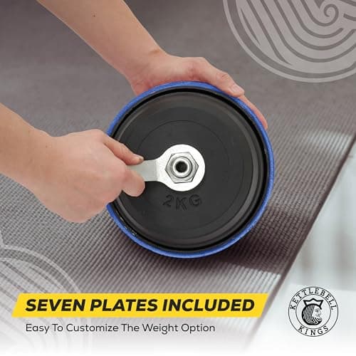 Kettlebell Kings 12-32kg Adjustable Kettlebell Sets - Gym Weight Set for Exercises - Competition Style Strength Training Kettlebells for Weight Training in Gym/Home - Body Building Weights - Blue 6