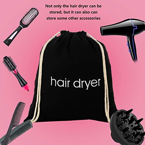 Rcanedny 4 Pack Hair Dryer Bags Drawstring Storage Organizer Travel Bag Container Hairdryer Bag (Color set 2) 6